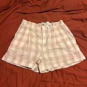 NWT Madewell Gingham Linen Shorts